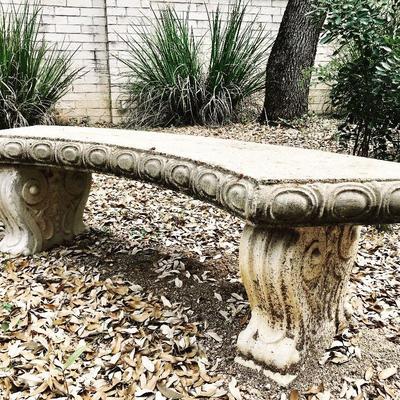 Stone garden bench $250