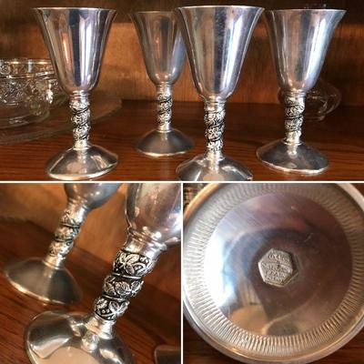 Made in Spain. Plator Silver Stone wine goblets. $5 each