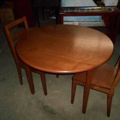 Maple Drop Leaf Table with 2 Matching Ladderback C ...
