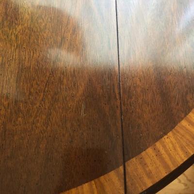 Inlaid Wood Drop Leaf Side Table (36