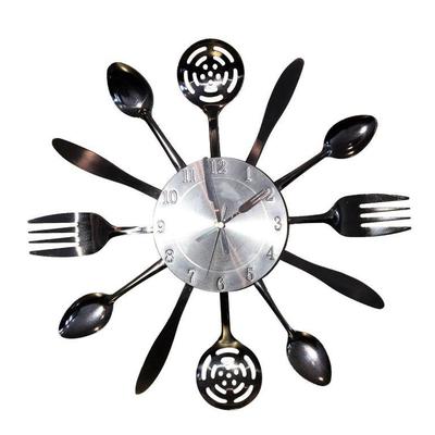 Cutlery metal wall clock 