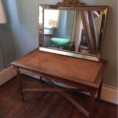 Vtg Table and Mirror