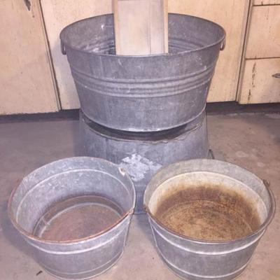Galvanized Tubs and Washboard