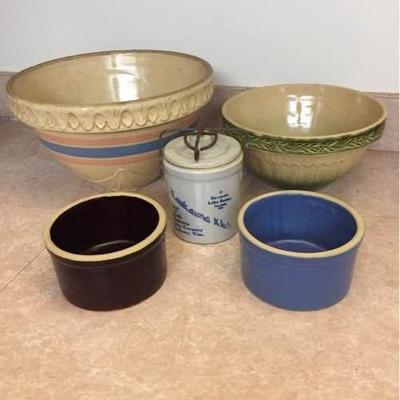 Vtg Pottery Bowls and Sifter