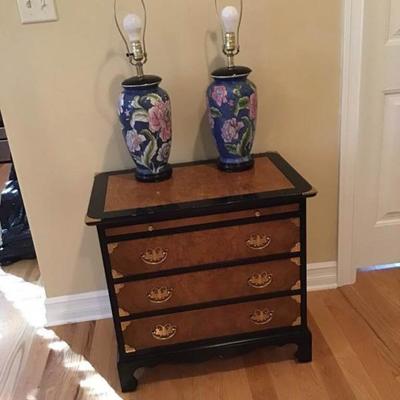 Oriental Style Chest and Lamps