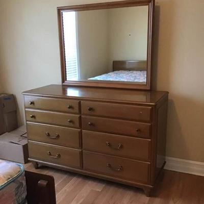 Solid Hard Maple Dresser with Mirror