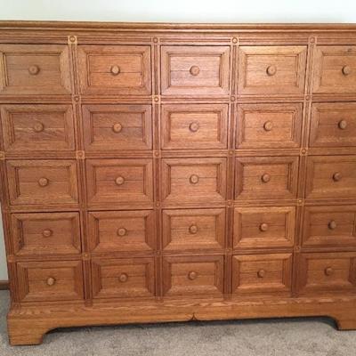 Large American oak apothecary cabinet from early 1900’s