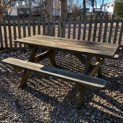 Wooden picnic table 