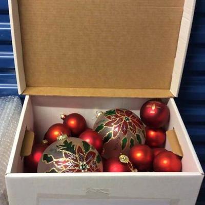 WFF003 Box of Red Christmas Ornaments 