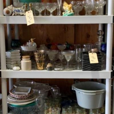 #267: Five shelves of miscellaneous glassware and silverware
Five shelves of miscellaneous glassware and silverware