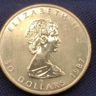 #9: 1987 $50 Maple Leaf 1oz Fine Gold Coin
1987 $50 Maple Leaf 1oz Fine Gold Coin
