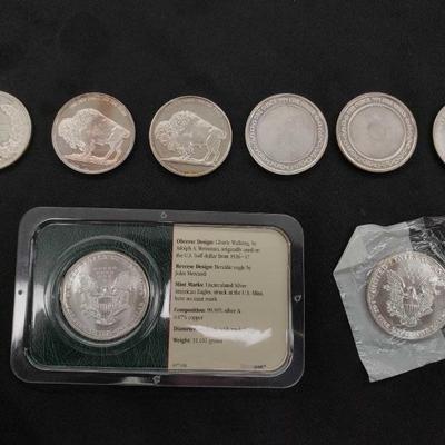 #35: 9 Fine Silver .999 1ozt Commemorative Silver Coins
9 Fine Silver .999 1ozt Commemorative Silver Coins