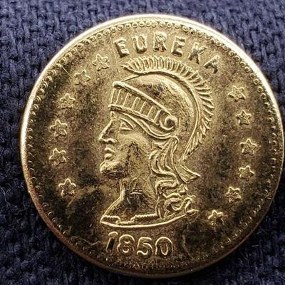 #21: 1850 California Gold Coin, Eureka, .7g
1850 California Gold Coin, Eureka, .7g