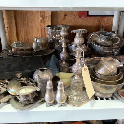 #270: Huge lot of silver plated items
Huge lot of silver plated items