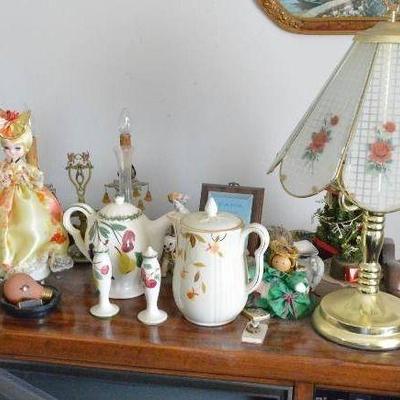 All on stand - Touch lamp! Tea pots! Doll! (exclud ...