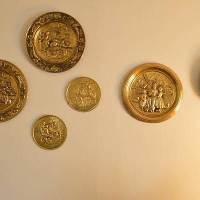 Brass wall decor & clock