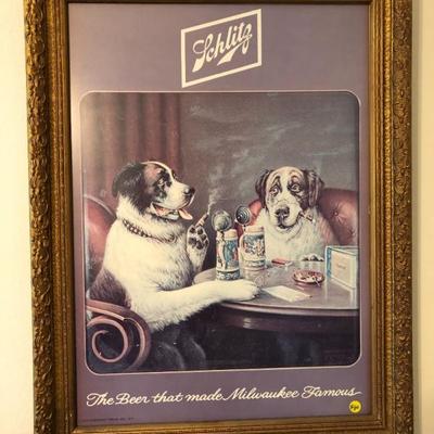 Vintage Framed Beer Poster!