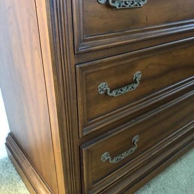 Bedroom Set - Includes: $400 for ALL: (Mattress & Box Spring Sold Separately)
- Antique Style Burnished Brass-look Q/K Headboard -...
