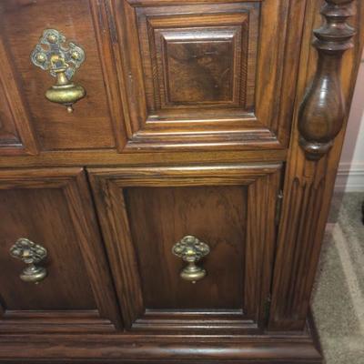 Bedroom Set - Includes: $400 for ALL: (Mattress & Box Spring Sold Separately)
- Antique Style Burnished Brass-look Q/K Headboard -...