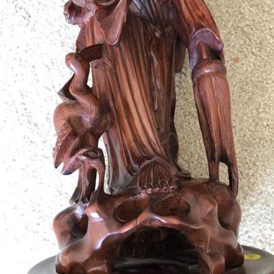 Vintage Tall Chinese Wood Carving - Immortal
