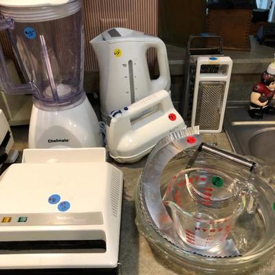 Blenders, mixers, bowls, etc.