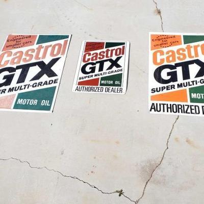 #302: 3 Castrol GTX Motor Oil Metal Signs, 1 is Double Sided
3 Castrol GTX Motor Oil Metal Signs, 1 is Double Sided