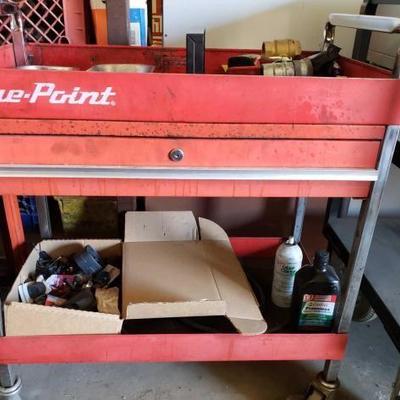 #67: Blue-point Roll Cart, Angle Drill, Unopened Bell Digital Compass, 1 1/4