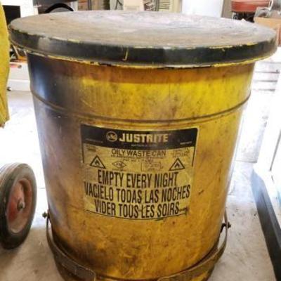 #857: Justrite Oily Waste Can with Used Shop Rags
Justrite Oily Waste Can with Used Shop Rags