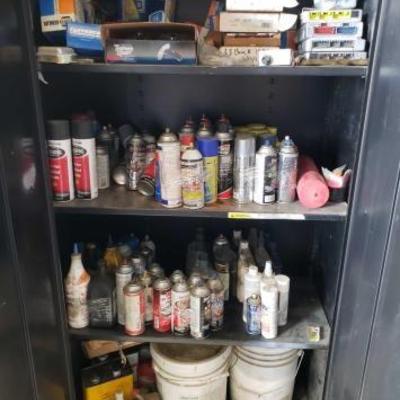 #405: Cabinet Including Contents, Unopened Gunk Motor Flushes, Unopened Mighty Brake Parts Cleaners,
Cabinet Including Contents, Unopened...