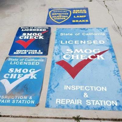 #303: 4 Smog Inspection Metal Signs, 2 are Double Sided
4 Smog Inspection Metal Signs, 2 are Double Sided