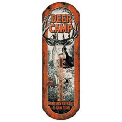 River's Edge Deer Camp Tin Thermometer 1294 LOT
