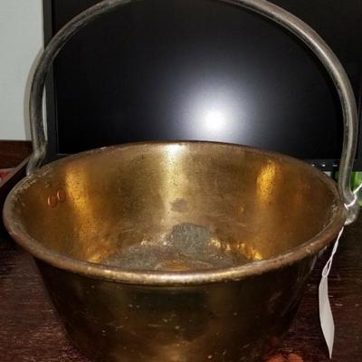 Vintage Brass Pot with Wrought Iron Handle PT97. https://www.ebay.com/itm/123728095927