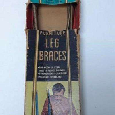 Mid Century Modern BRASS FURNITURE LEG BRACERS IN ORIGINAL PACKAGE LA6066 https://www.ebay.com/itm/123727996791