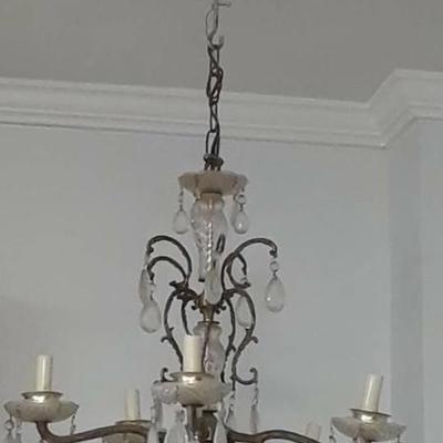 Vintage Brass Chandelier with Crystal Drops NJ003 https://www.ebay.com/itm/113712141352