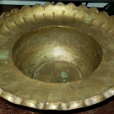 Ruffled Edged Brass Bowl PT96. Vintage Turkish. https://www.ebay.com/itm/123728061642