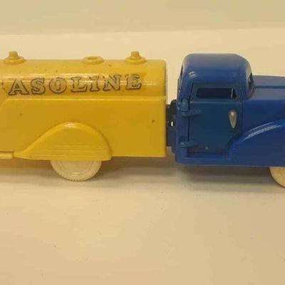 RENWAL blue and yellow plastic gas tank truck broken door 7.5 in vintage RR5069 https://www.ebay.com/itm/123728101770