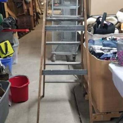 Wood and Metal Step Ladder