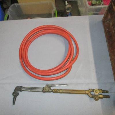 Wooden Box with Welding Torch and Hose