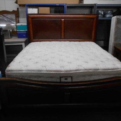 Cherry Bed Frame with Mattress and Box Spring from ...