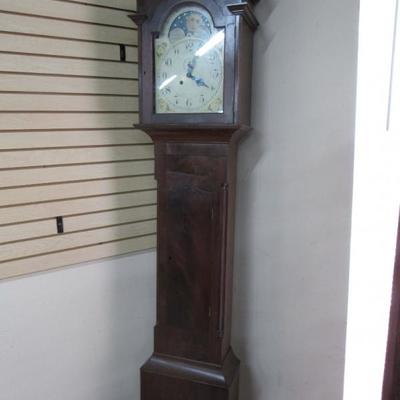 Antique German Moon Phase Tall Case Clock