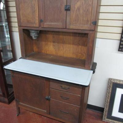 Hoosier Type Oak Kitchen Cabinet,Sifter