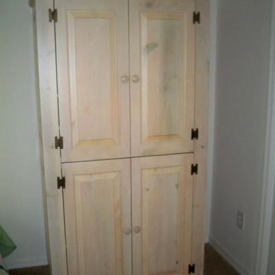 White Washed Pine Clothing Armoire