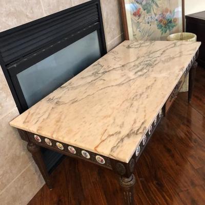 Spanish antique marble table. Coffee table.