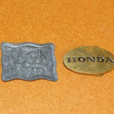 Vintage Cool Belt Buckles- HONDA and COORS RODEO