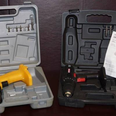 Cordless Drill Lot With Cases- Bare Tools