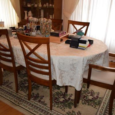 Dining Table and Chairs, Area Rug