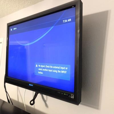 Flat screen TV with wall mount