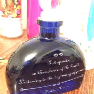 Mother Teresa blue holy water bottle