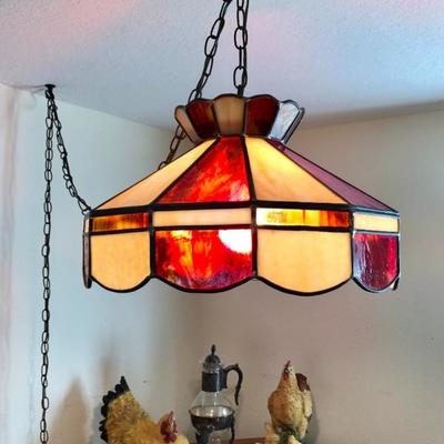 Stained glass swag lamp