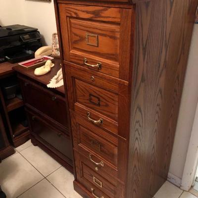 Solid oak file cabinet